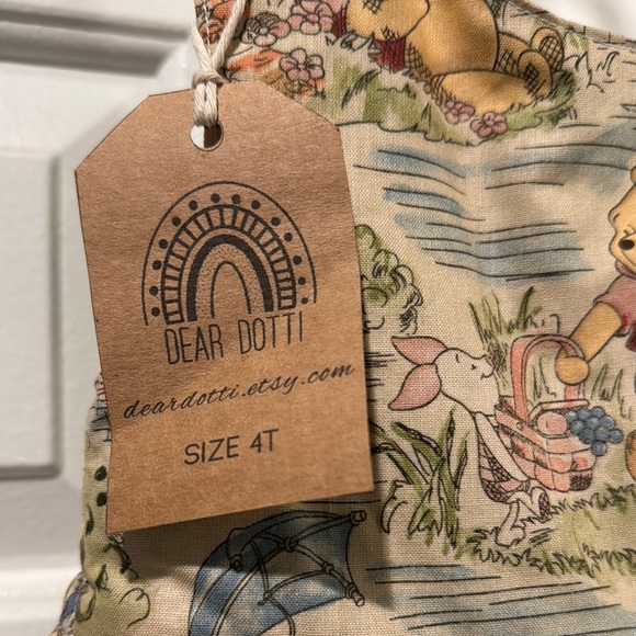 Custom Winnie The Pooh Storybook Print Dress with Bloomers - Picture 2 of 6